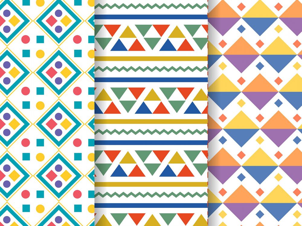 Geometric Memphis Pattern Collection