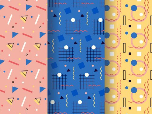 Geometric Memphis Pattern Collection