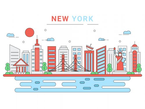 Landmark in New York Illustration
