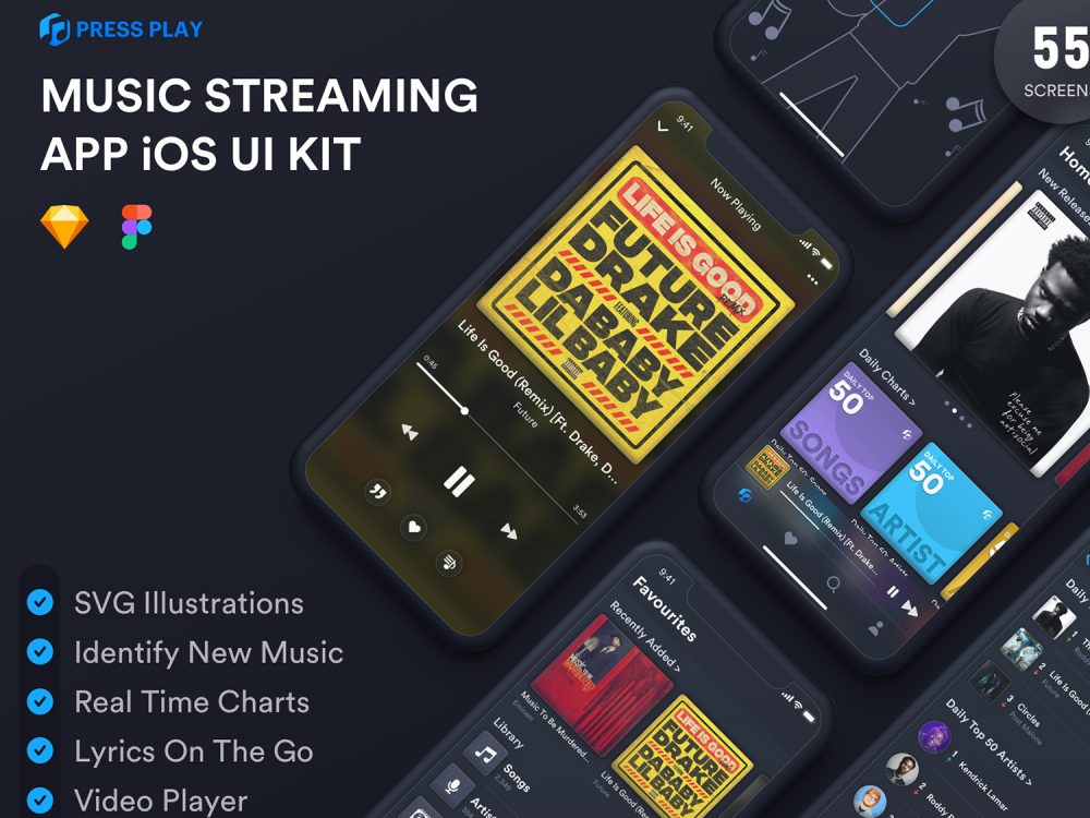 Music Streaming App UI KIt