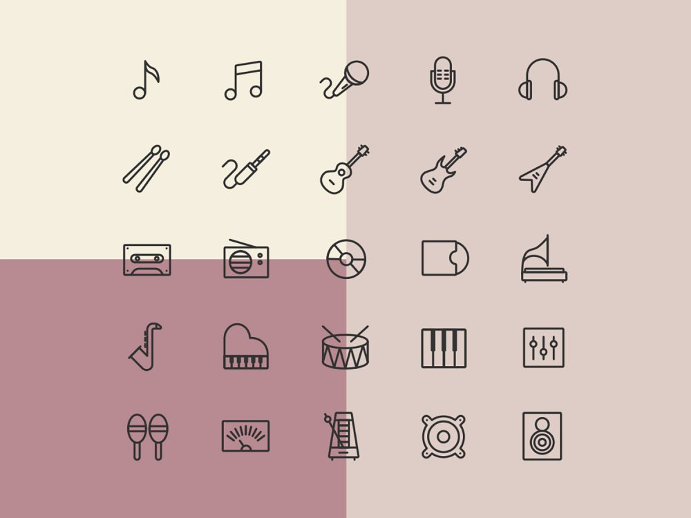 Music Vector Free Icon Set