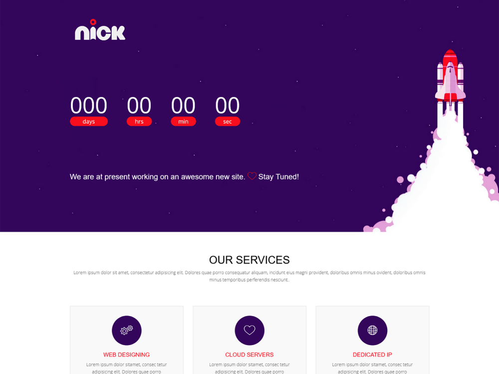 Nick Coming Soon HTML Template