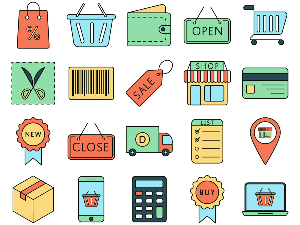 Shopping Vector Free Icon Set