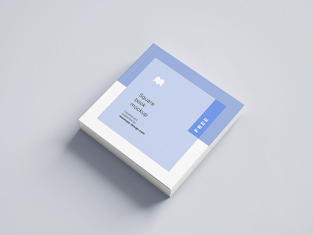 Free Square Book Mockup