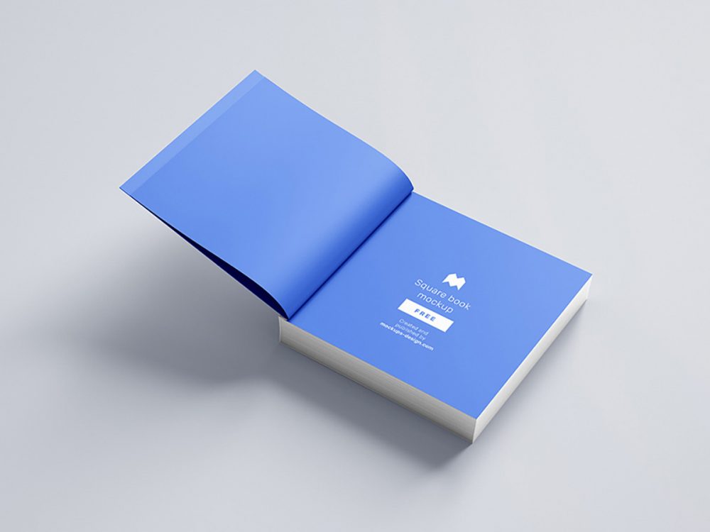 Free Square Book Mockup