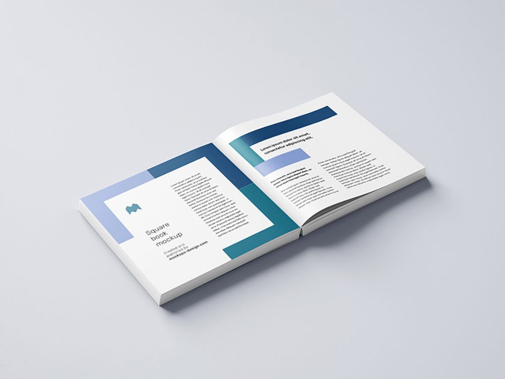 Free Square Book Mockup