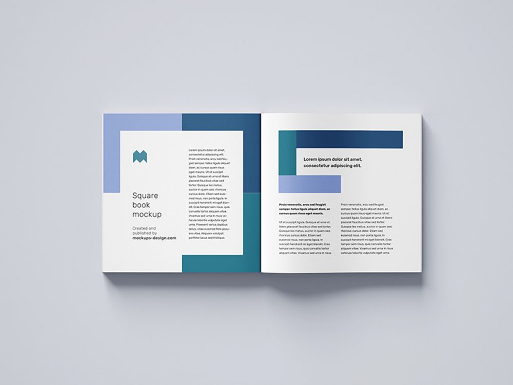 Free Square Book Mockup
