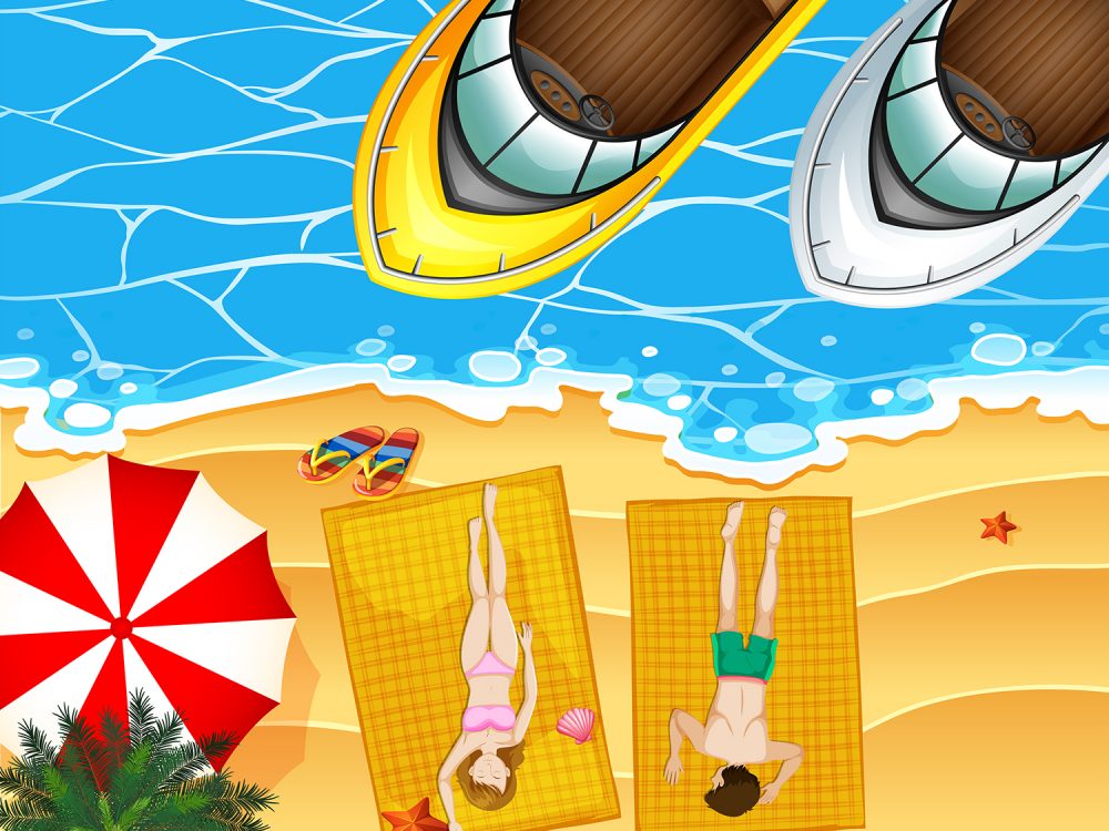 Summer Vacation Free Vector Illustration