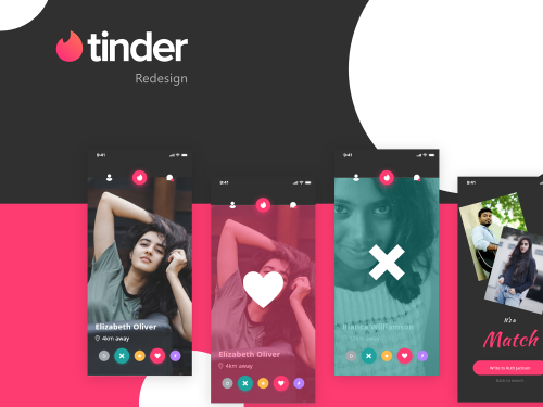 Tinder Redesign - Dark Mode UI Kit