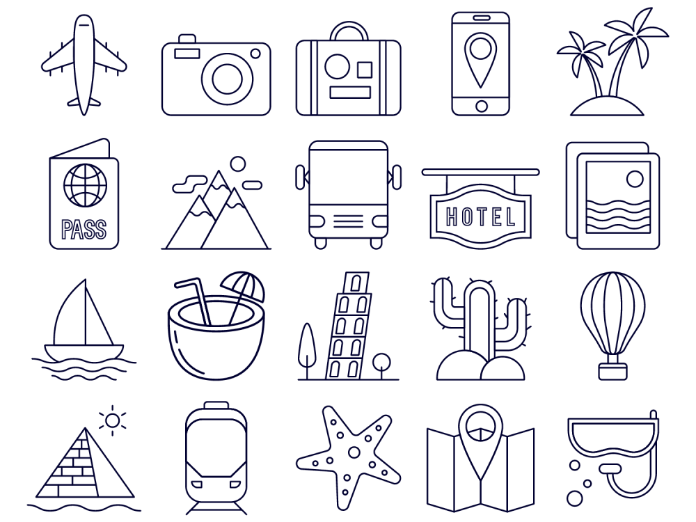 Tourism Vector Free Icon Set 2