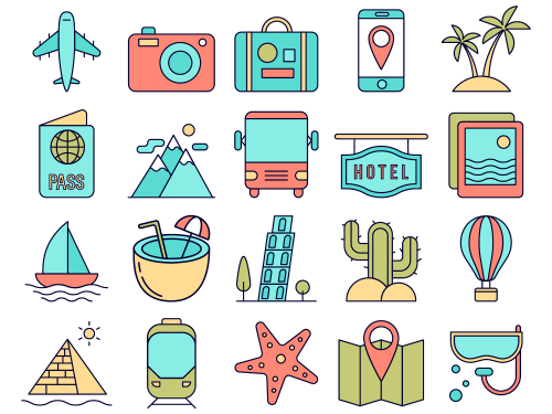 Tourism Vector Free Icon Set