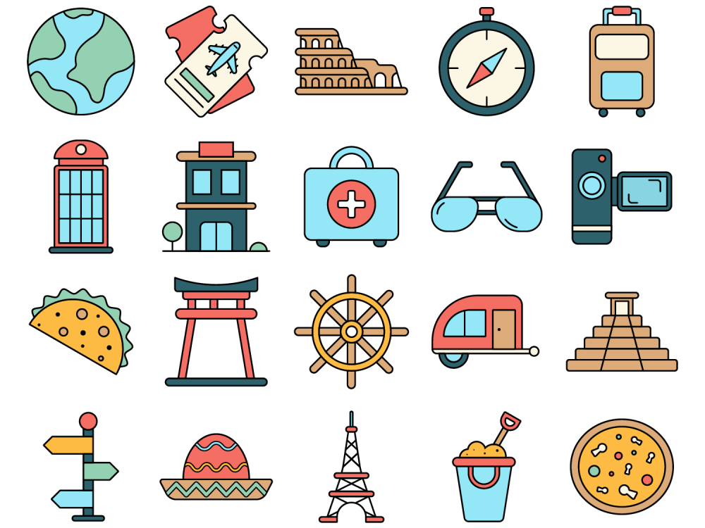 Travel Vector Free Icon Set