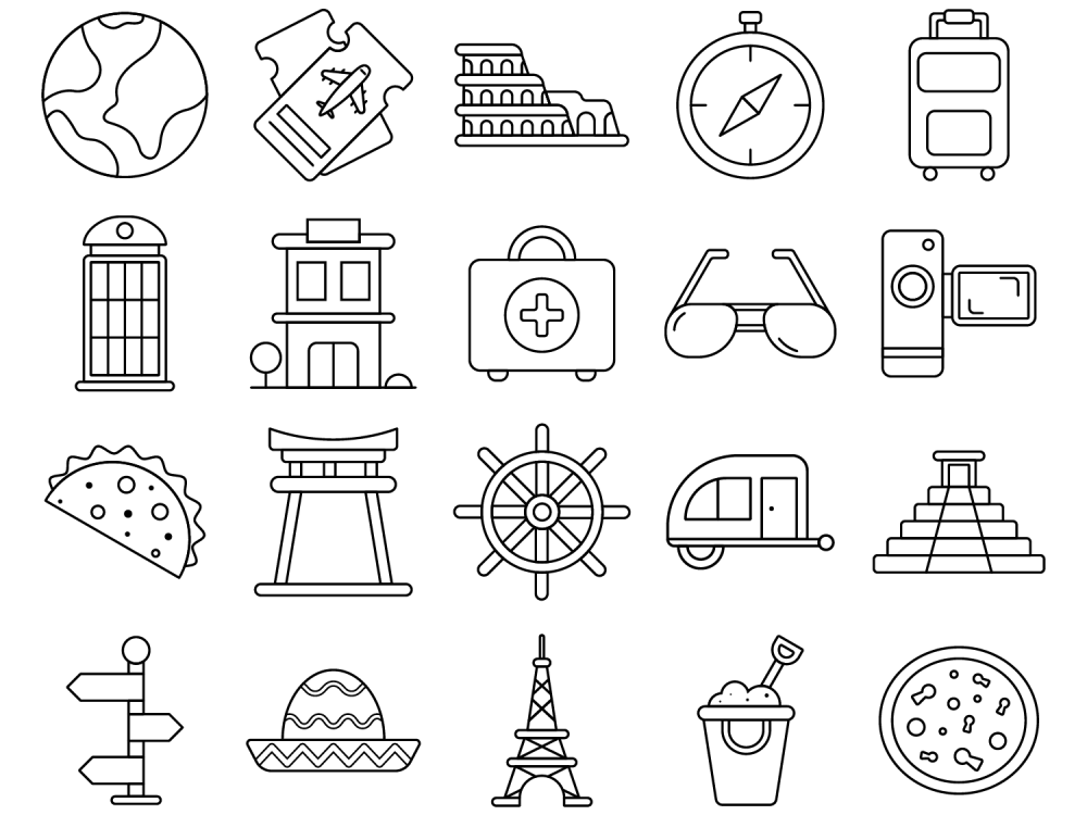 Travel Vector Free Icon Set 2