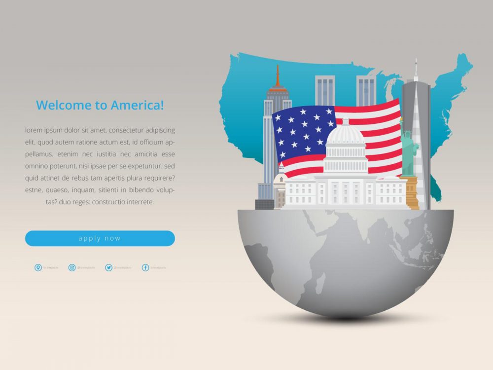 USA Travel Landscape Free Vector Illustration