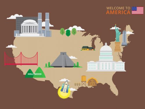 USA Travel Landscape Free Vector Illustration