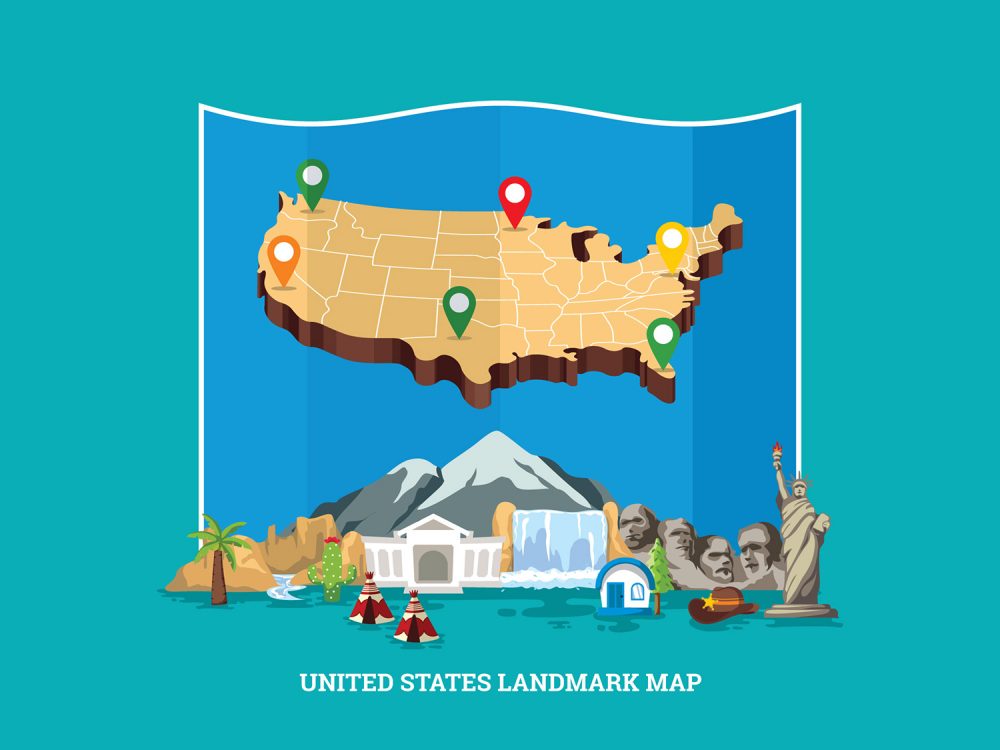 USA Travel Landscape Free Vector Illustration