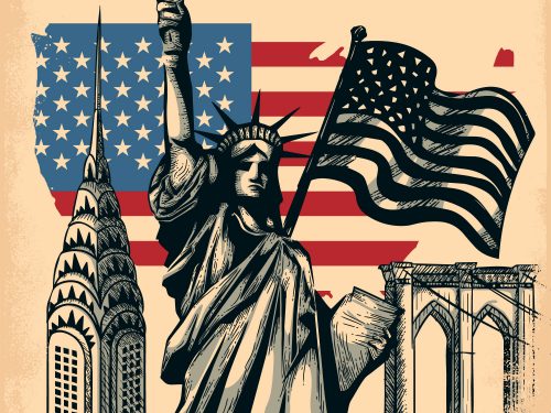 USA Travel Landscape Free Vector Illustration