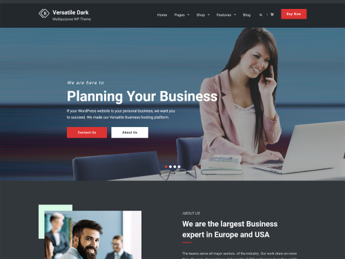 Versatile Business Dark WordPress Theme