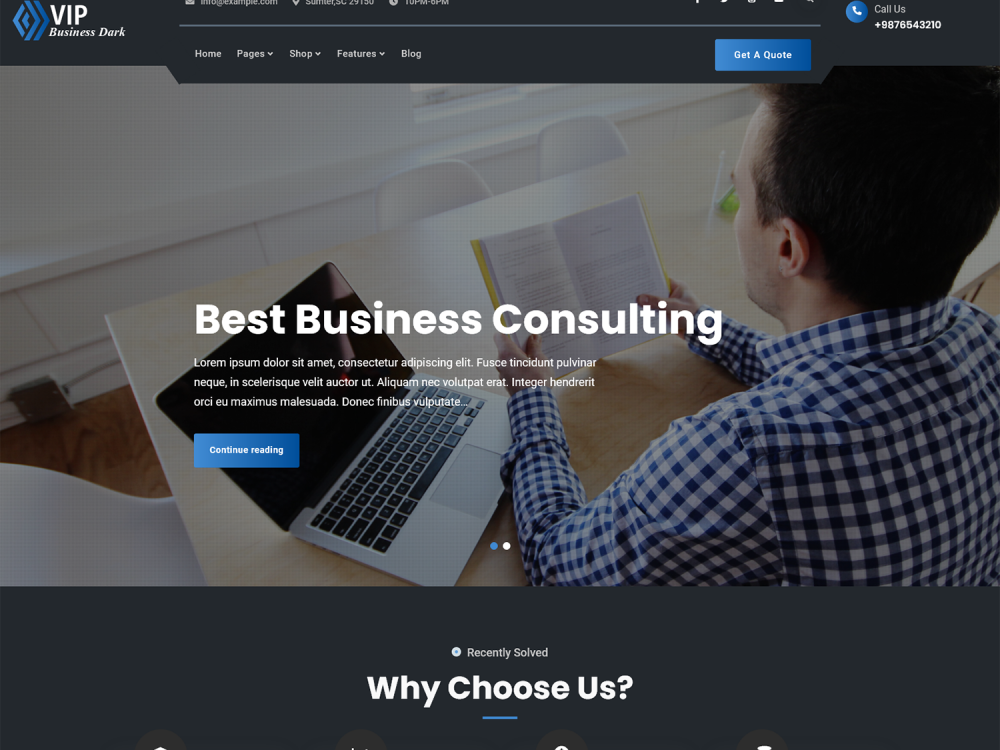 Vip Business Dark WordPress Theme