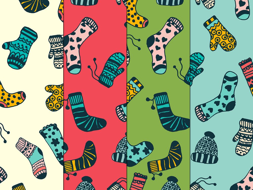 Warm Clothes Illustration Vector Free Pattern