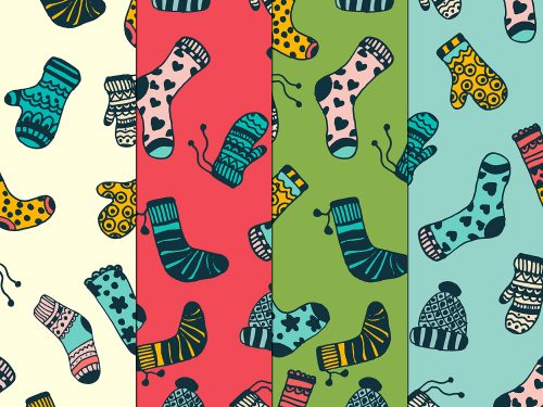 Warm Clothes Illustration Vector Free Pattern