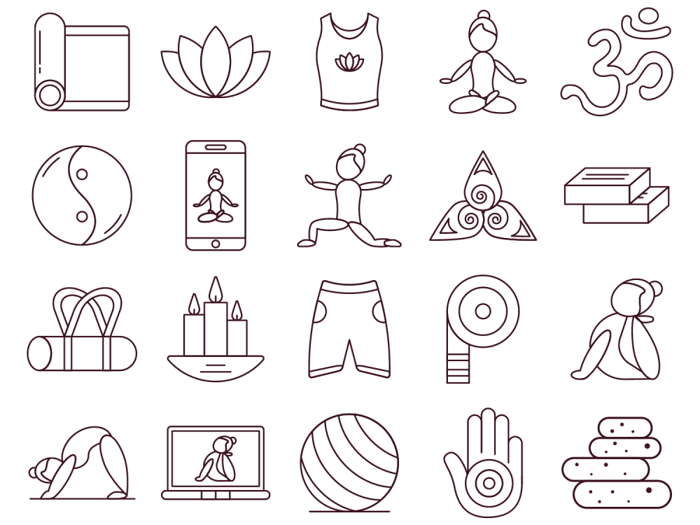 Yoga Free Vector Icon Set 2