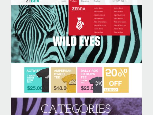 Zebra – Ecommerce Website Template PSD