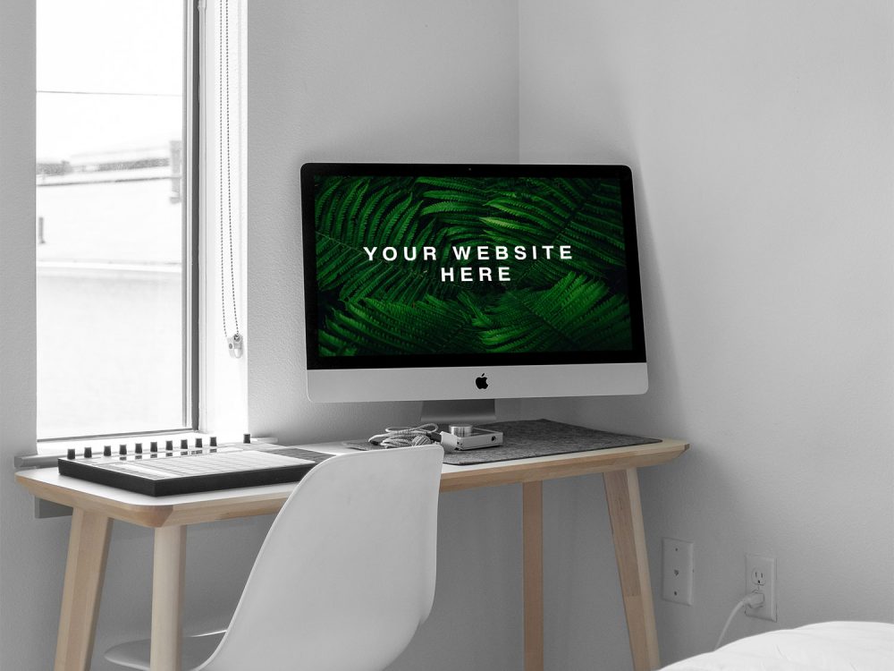 iMac in Room PSD Mockup