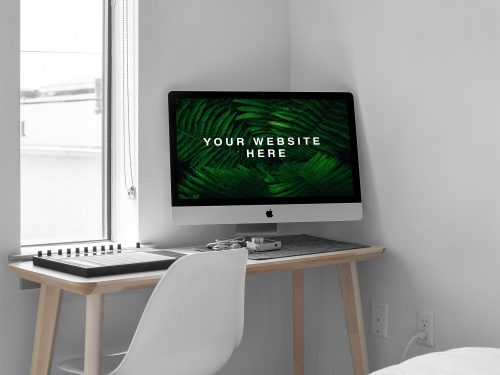 iMac in Room PSD Mockup
