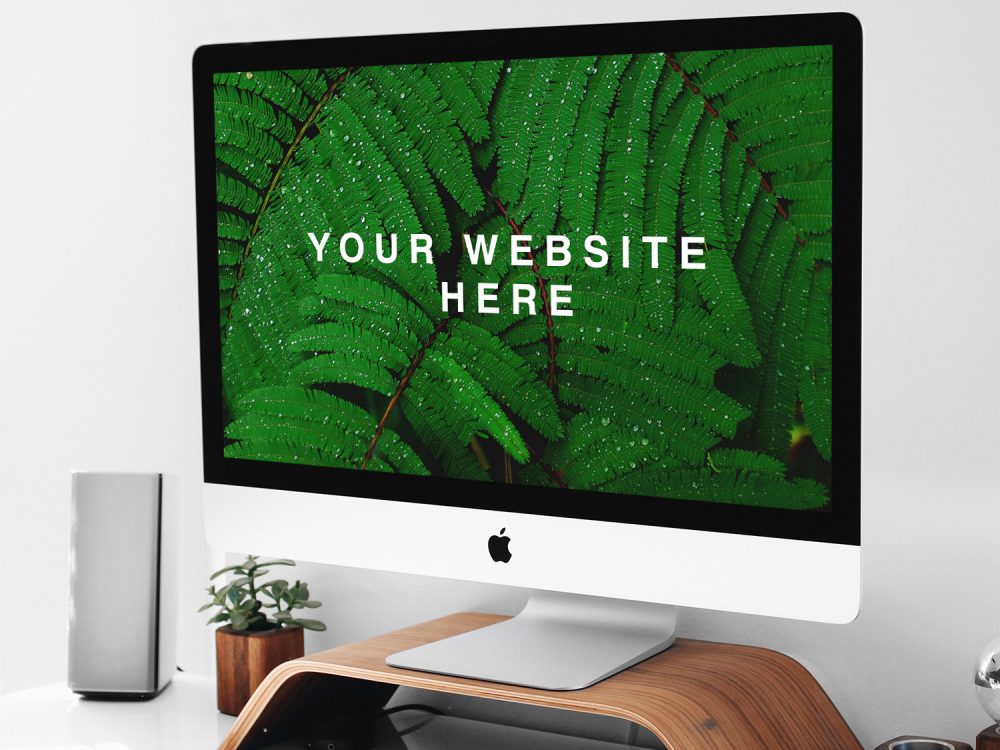 iMac on Stand PSD Mockup