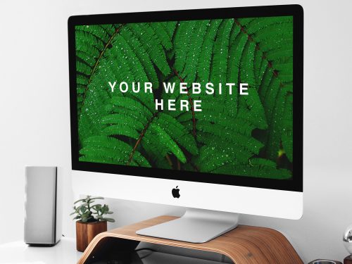 iMac on Stand PSD Mockup