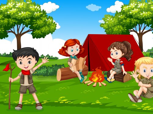 Boy Scout and Girl Scout Camping