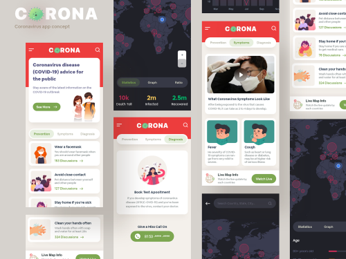 Coronavirus App Concept Ui Kit