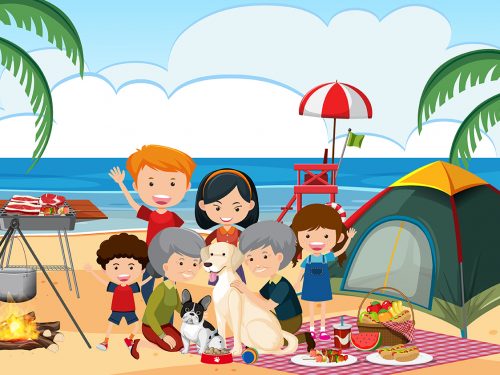 Family Camping at the Beach