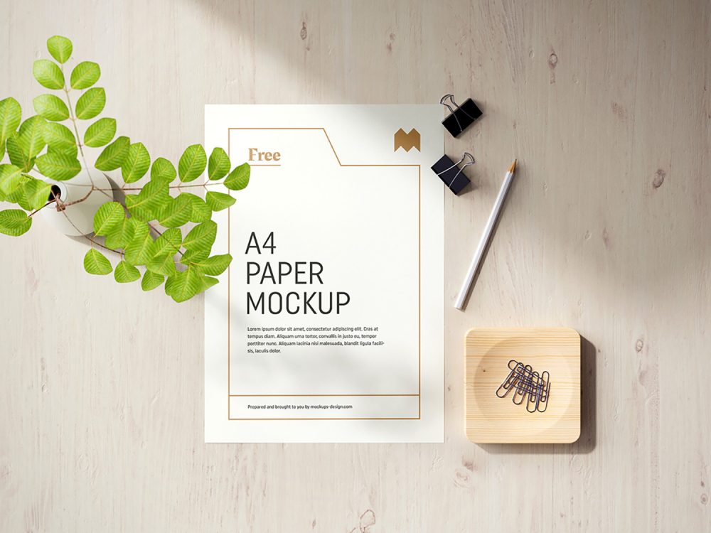 Free A4 Paper Mockup