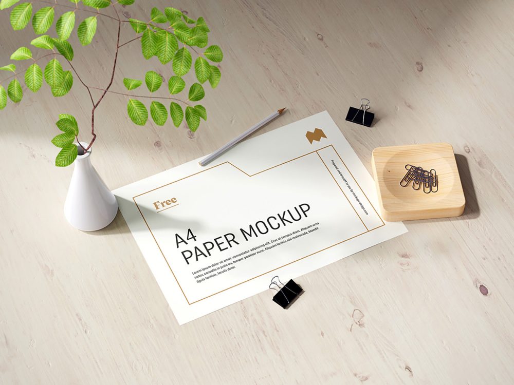 Free A4 Paper Mockup