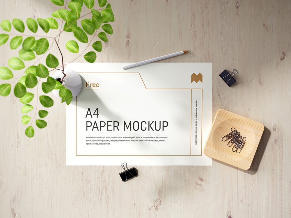 Free A4 Paper Mockup