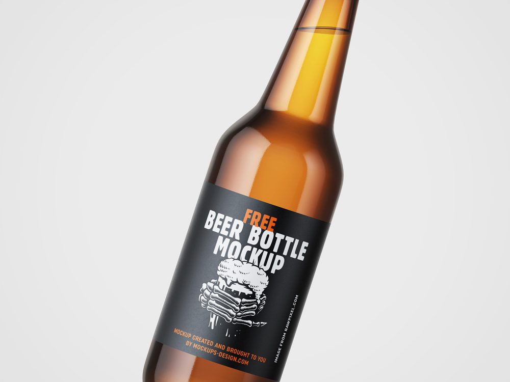 Free Beer Bottle PSD Mockup