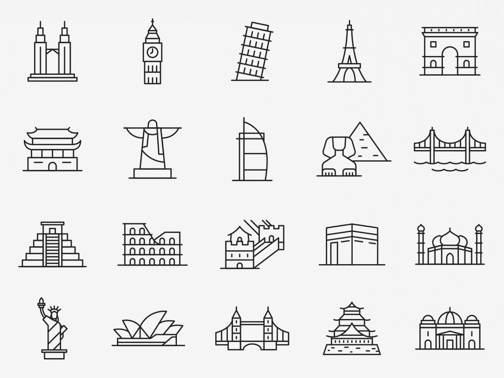 Free Landmark Line Icons