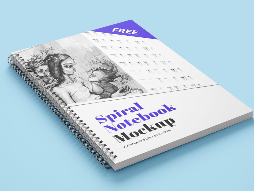 Free Spiral Notebook Mockup