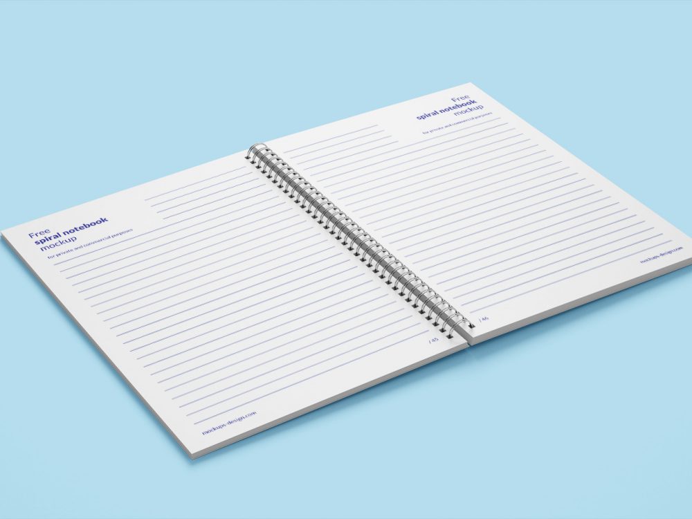 Free Spiral Notebook Mockup