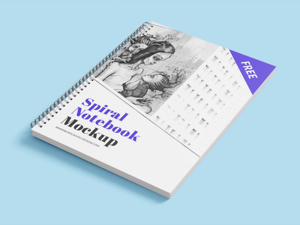 Free Spiral Notebook Mockup