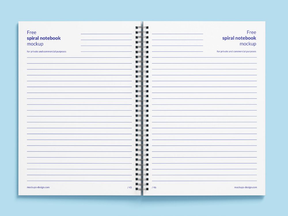 Free Spiral Notebook Mockup