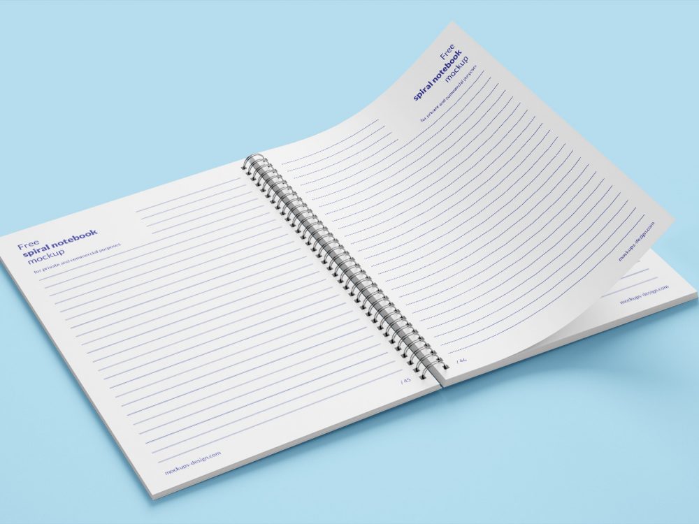 Free Spiral Notebook Mockup