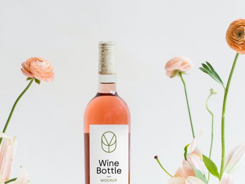 Free Wine Bottle PSD Mockup