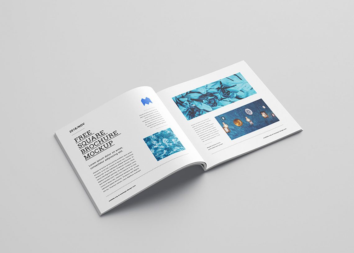 Free Square Brochure Mockup