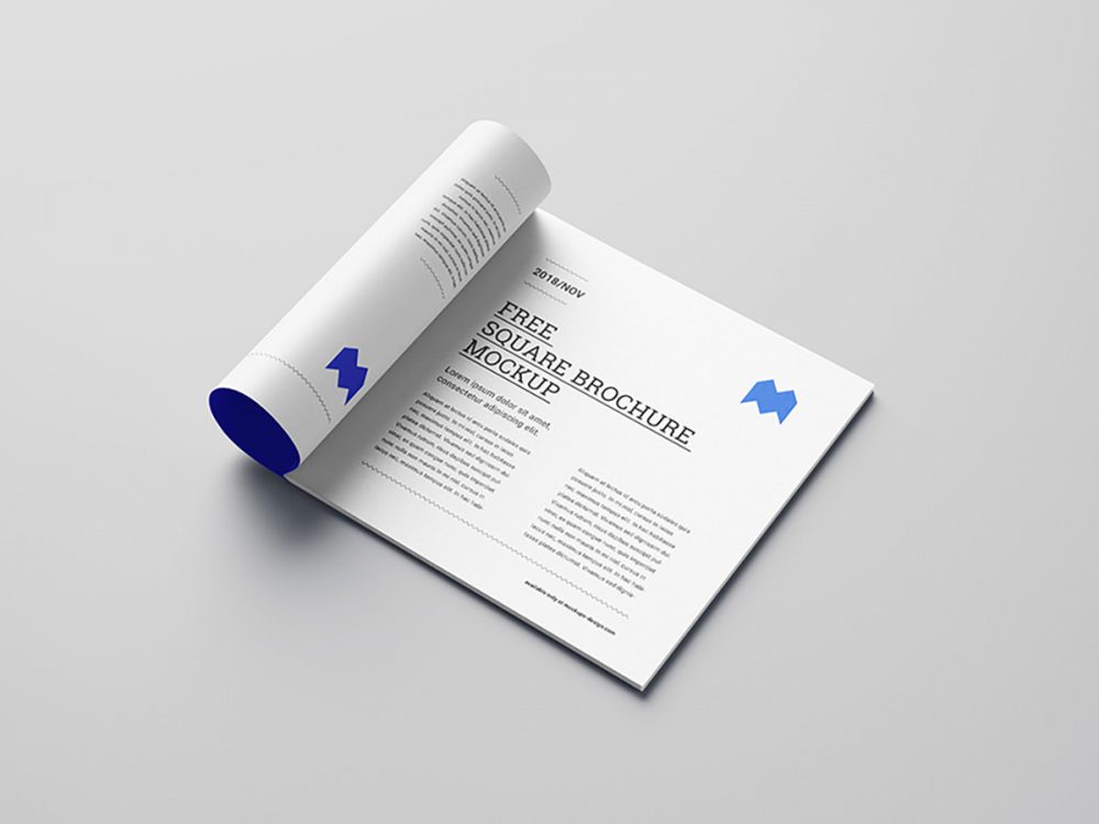 Free Square Brochure Mockup