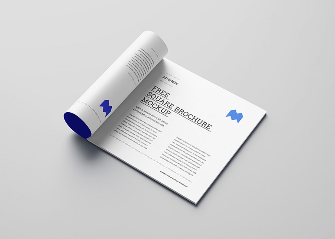 Free Square Brochure Mockup