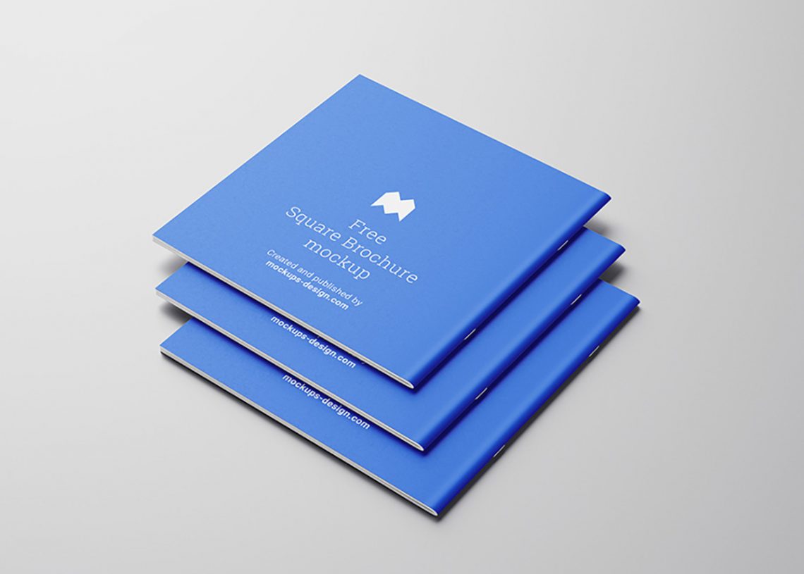 Free Square Brochure Mockup