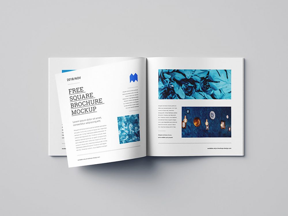 Free Square Brochure Mockup